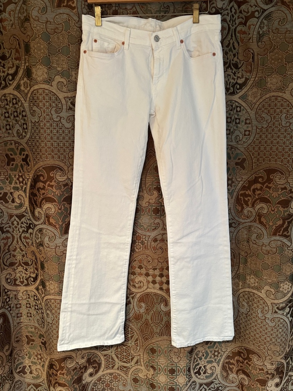 7 For All Mankind White Straight-Leg Women’s Jeans